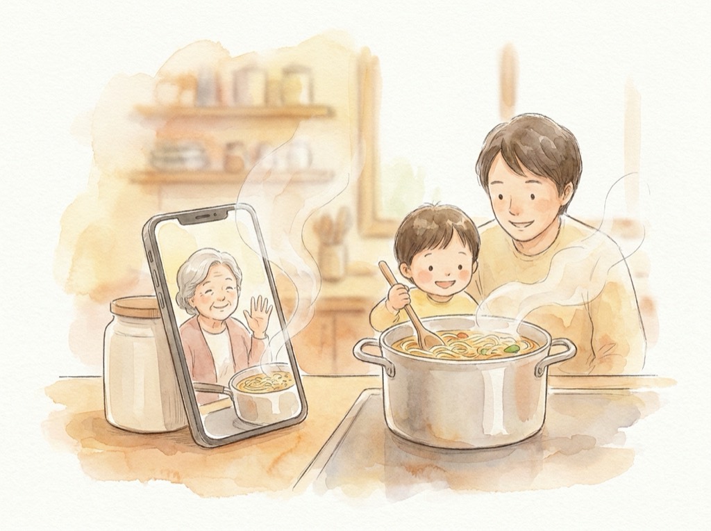 Cover art for Grandma Lives in the Phone (and in Our Kitchen)